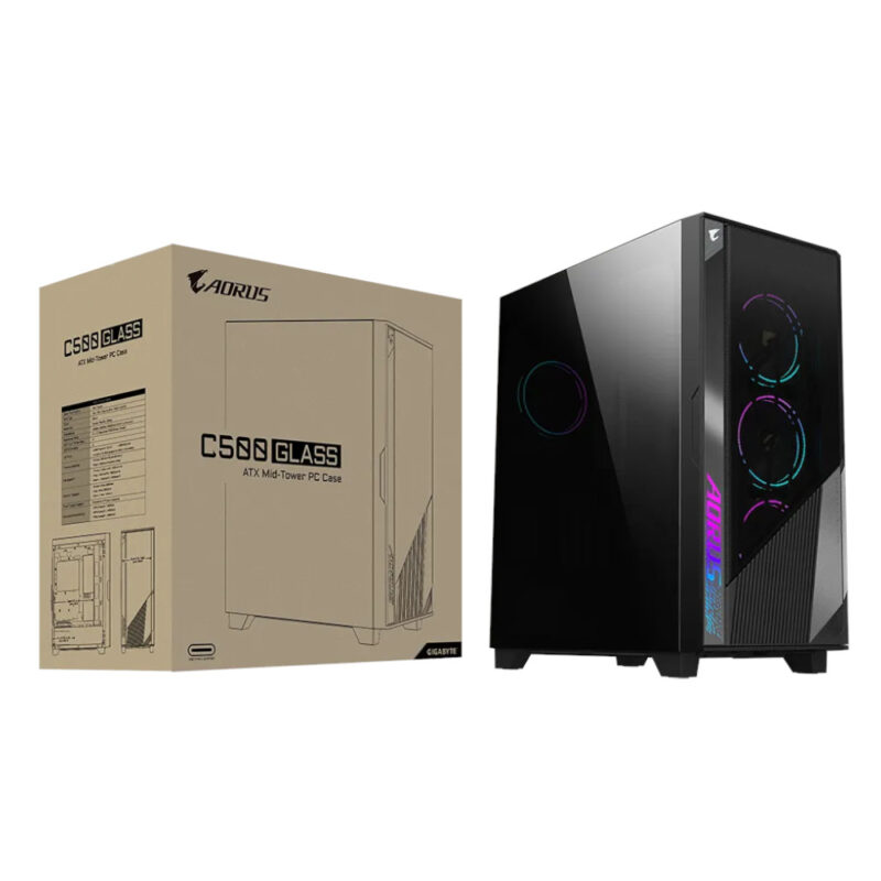 Gigabyte Gabinete Aorus C Glass Gaming Chassis Atx Mid Tower Argb