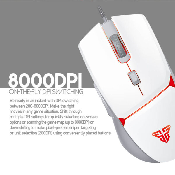 Fantech Mouse Gamer Crypto VX7 White 8000 DPI 6 Botones
