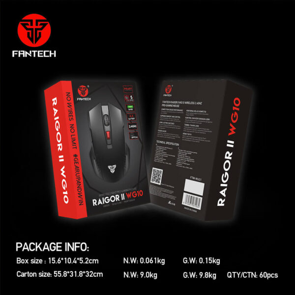 Fantech Raigor II WG10 Mouse Inalámbrico Mystic Black