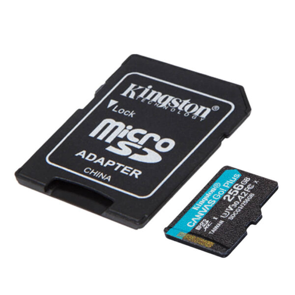 Kingston Tarjeta de Memoria microSD 256GB Canvas GO! Plus SDCG3 V30 GoPRO Nintendo Switch
