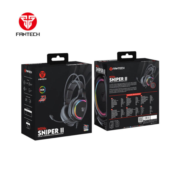 Fantech Audífonos Gamer Headset SNIPER II HG16 7.1 Black Edition