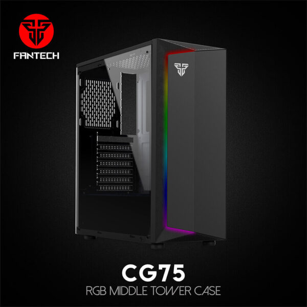 Fantech Gabinete Gamer Case CG75 BLACK RGB Mid Tower