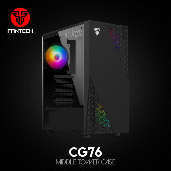 Fantech CG76 Gabinete Gamer 4 Fans RGB Black Edition