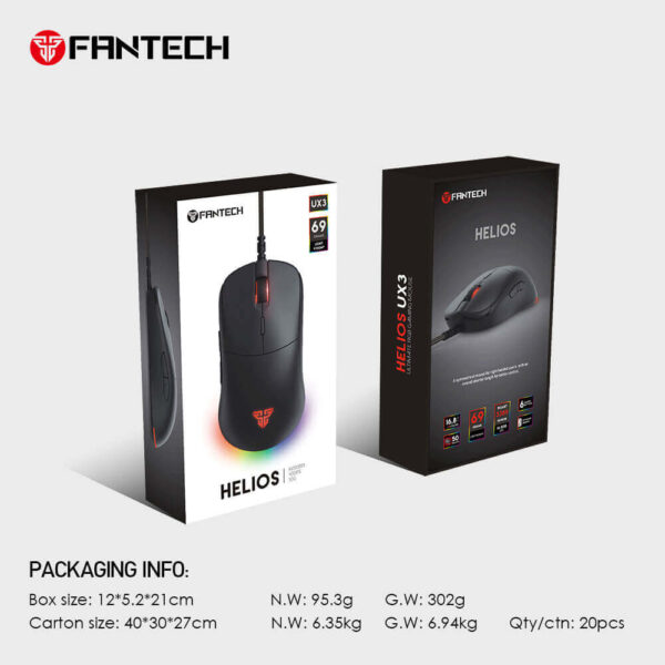Fantech Mouse Gamer HELIOS UX3 16000 DPI 400 IPS