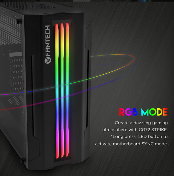 Fantech Gabinete Gamer CG72 STRIKE RGB Middle Tower Case