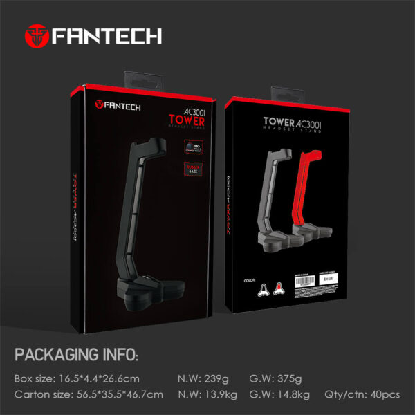 Fantech Soporte de Audífonos TOWER AC3001 Headset Stand RED EDITION
