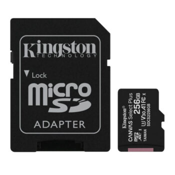 Kingston Tarjeta de Memoria 256GB microSDHC+AD CL 10  UHS-I Canvas Select Plus
