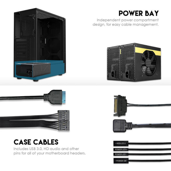 Fantech PC CASE Gabinete CG74 ATX RGB Black Edition Vidrio Templado MID TOWER - Imagen 8
