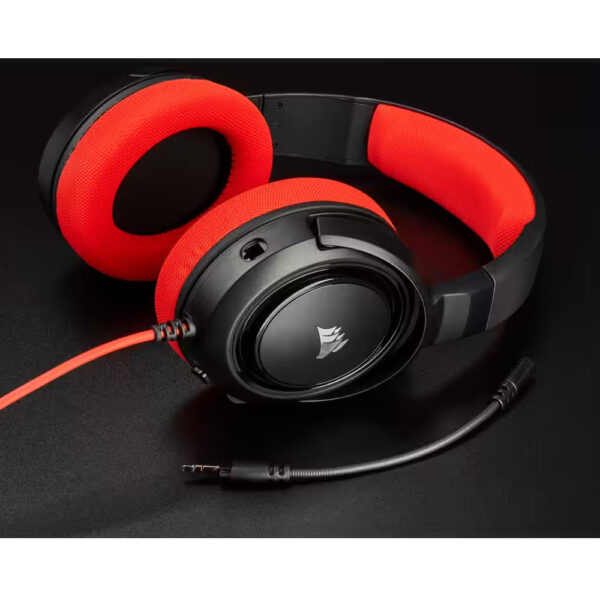 Corsair Audífonos Gamer HEADSET HS35 STEREO BLACK RED Multiplataforma PC / MAC / XBOX ONE / XBOX Serie X / PS5 / PS4 / SWITCH