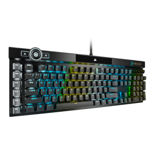 Corsair Teclado Mecánico y ÓPTICO Gamer K100 RGB AXON HYPER PROCESSING — Switches CORSAIR OPX RGB — Black