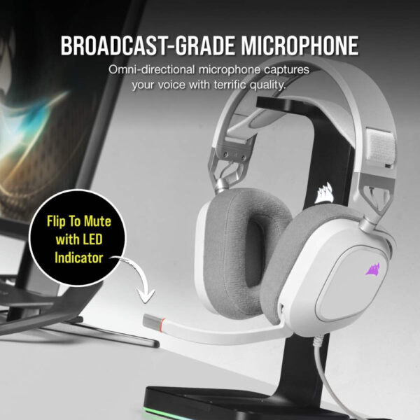 Corsair Audífonos Gamer HEADSET HS80 RGB USB WIRED SURROUND 7.1 WHITE