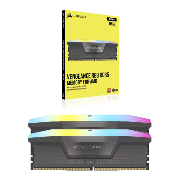 Corsair Memoria RAM KIT VENGEANCE® RGB 32GB (2x16GB) DDR5 DRAM 5200MT/s C40 AMD EXPO