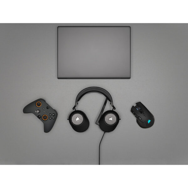 Corsair Audífonos Gamer HS65 Surround 7.1 con cable 3.5mm y USB Carbon PC / PS4 / PS5 / Xbox One / X | S / Mobile