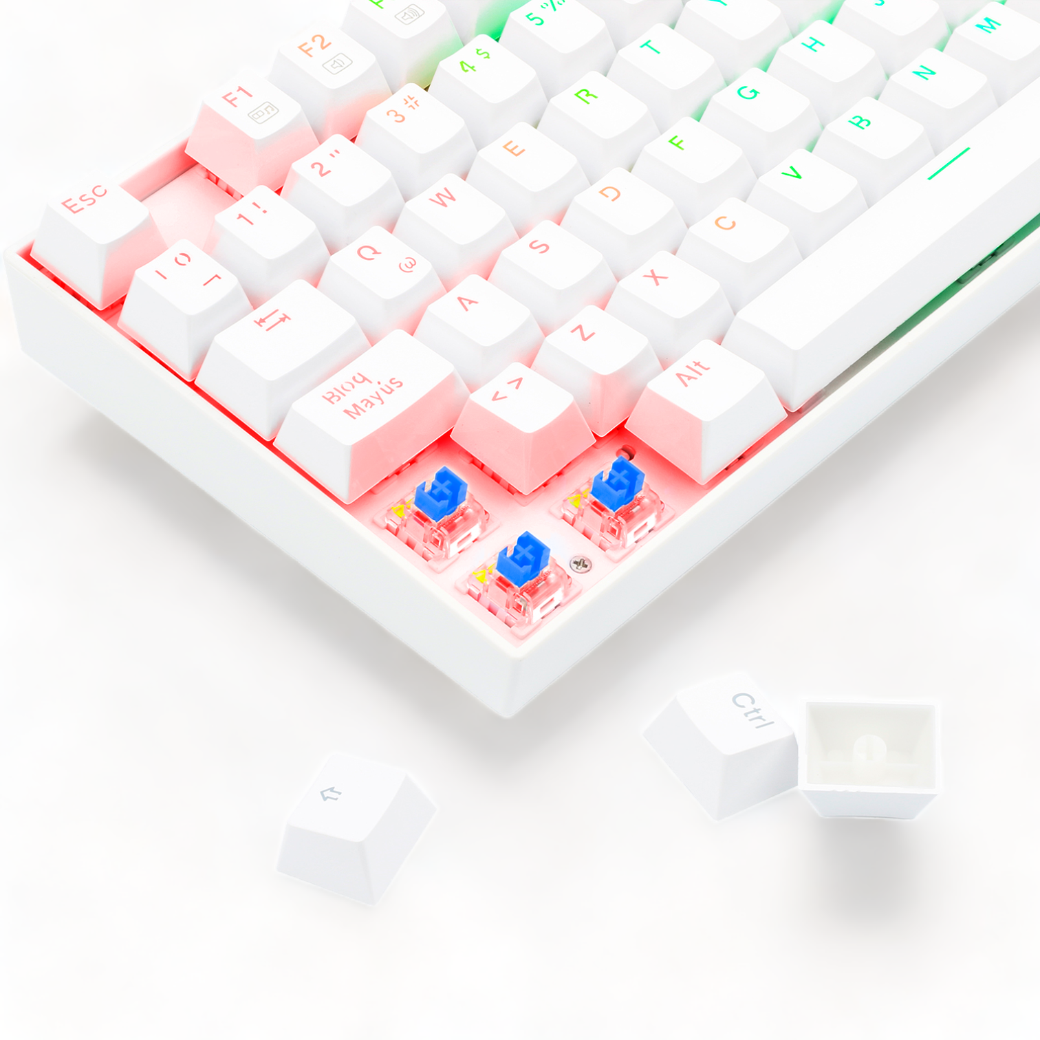 Periféricos Redragon Teclado Mecánico Gamer K552 KUMARA RGB WHITE Switch Red Español ETCHILE Redragon Teclado Mecánico Gamer K552 KUMARA RGB WHITE Switch Red Español - Imagen 2