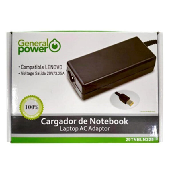 General Power CARGADOR DE ULTRABOOK GENERAL POWER 29TNBLN325 20V / 3.25A LENOVO TIPO USB