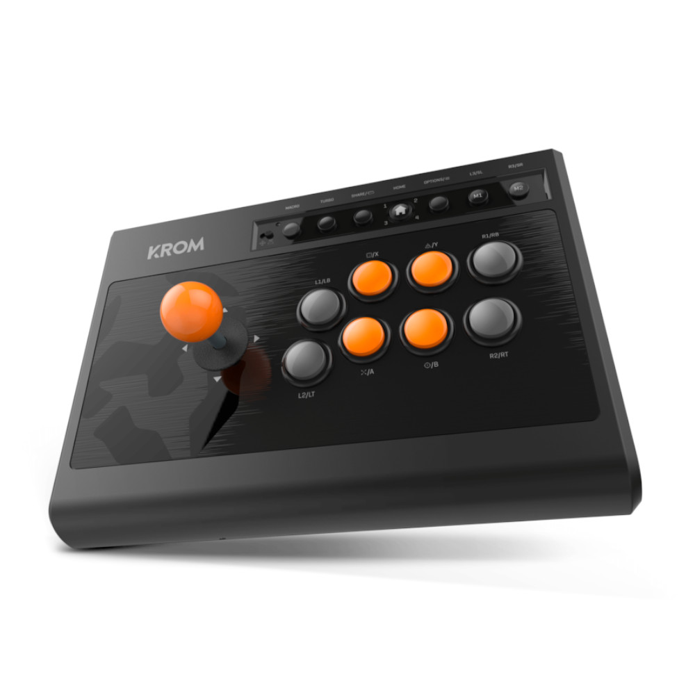 KROM Joystick Arcade FIGHTING STICK mecánico 8 botones PC/PS3/PS4