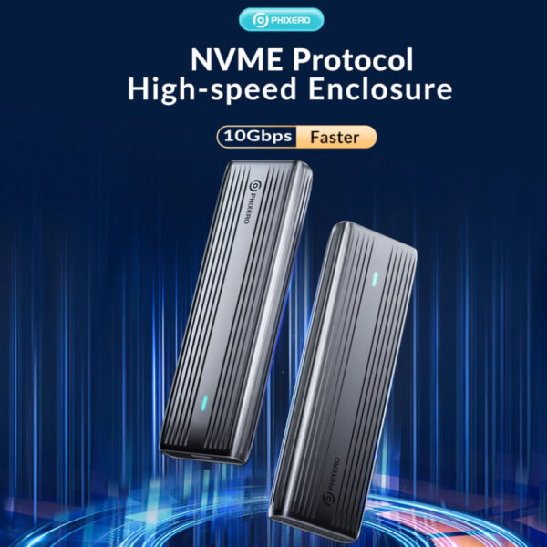 PHIXERO Cofre Carcasa SSD M.2 NVMe SATA Aleación Aluminio Doble Protocolo Adaptador NVMe A USB C 10 - Imagen 6