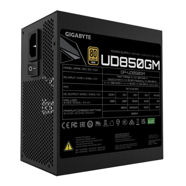 Gigabyte Fuente de Poder GP-UD850-GM Ultra Durable 850W 80 Plus Gold Full Modular