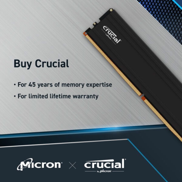 Crucial Memoria RAM Desktop Pro Series 32GB Kit (2x16GB) DDR5-5600 UDIMM