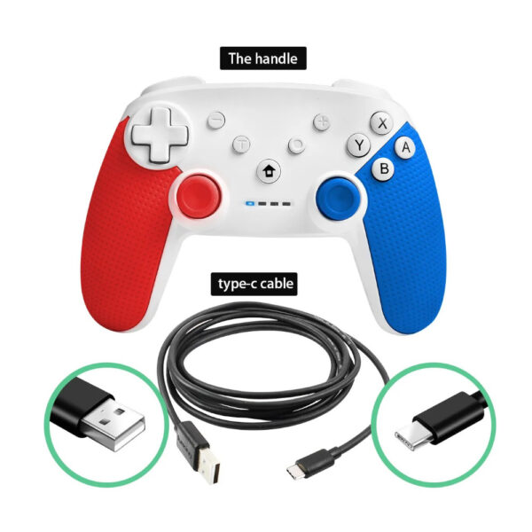 NANOTEK Control Gamepad Nintendo Switch / PC Blanco Wireless Bluetooth USB-Type C - Imagen 8