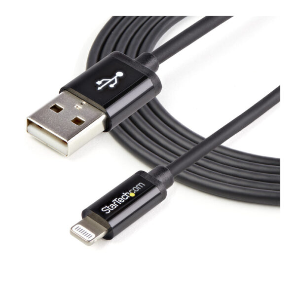 Startech Cable USB Carga y Datos Lightning 8 Pin a USB A 2.0 para Apple iPod iPhone iPad – Negro