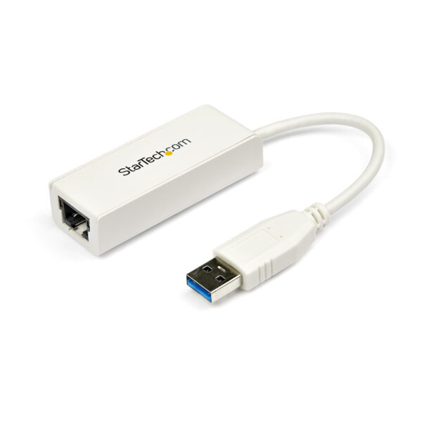 Startech Adaptador Tarjeta de Red Externa NIC USB 3.0 a 1 Puerto Gigabit Ethernet 1Gbps RJ45 USB A Blanco (USB A ETH)