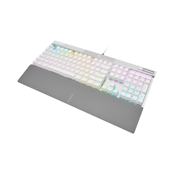 Corsair Teclado Mecánico-Óptico  Gamer K70 PRO RGB Optical-Mechanical Gaming Keyboard with PBT DOUBLE SHOT PRO Keycaps (ENG) WHITE