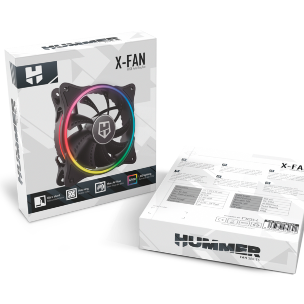 NOX Ventilador X-FAN Halo Ring 120mm ARGB Rainbow
