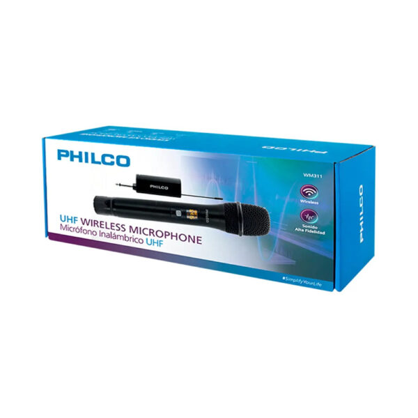 PHILCO Micrófono Inalámbrico UHF Receptor Recargable Wireless MIC