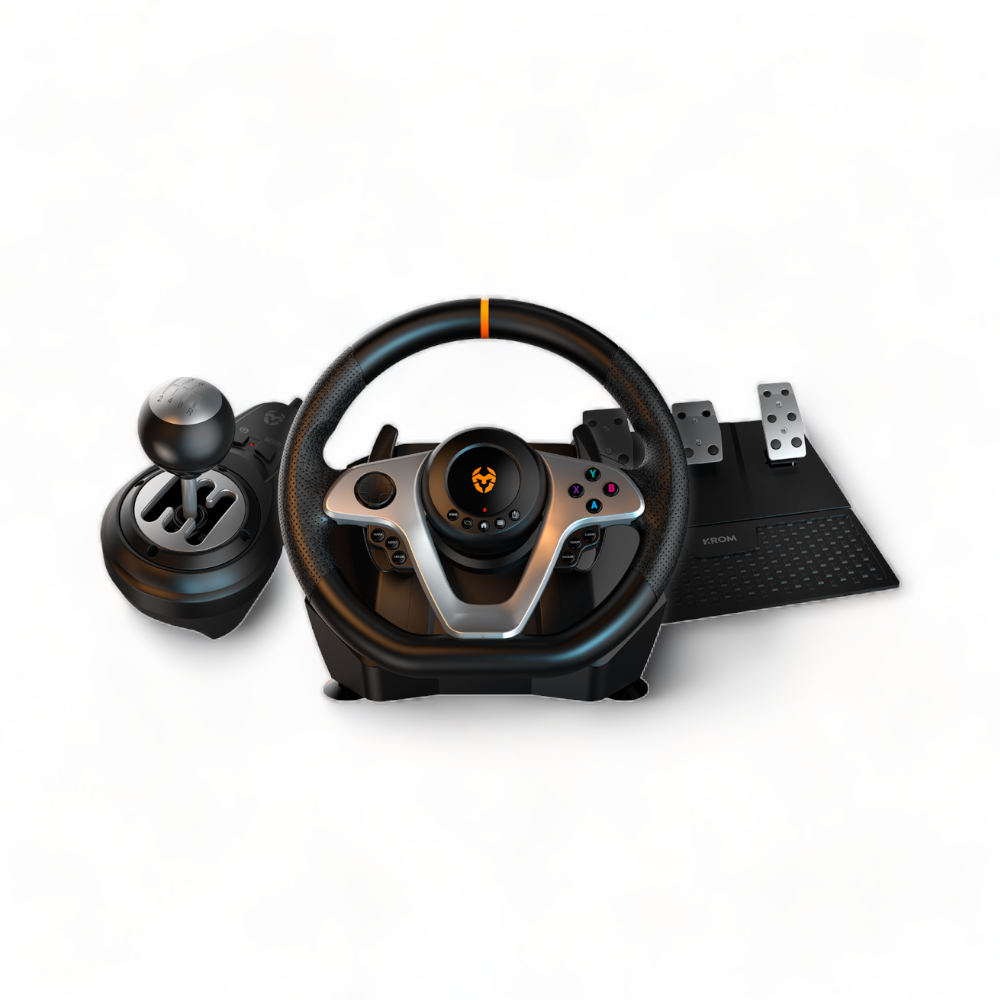 KROM K-WHEEL PRO KIT Volante con Pedalera y Palanca de Cambio