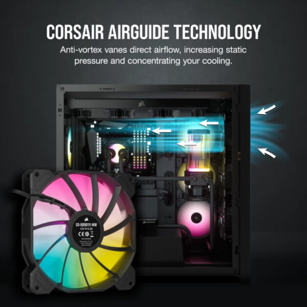 Corsair Kit De Ventiladores ICUE SP140 RGB ELITE Performance Dual Fan Kit - Imagen 5