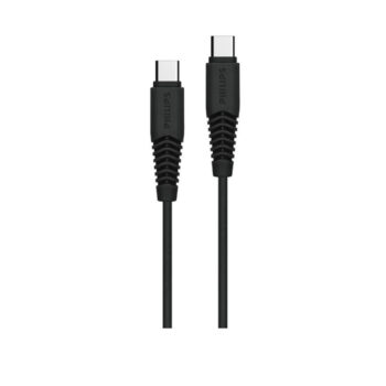 PHILIPS Cable de Carga y Datos USB C a USB C 1.2 mts Negro