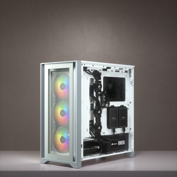 Corsair Gabinete Gamer iCUE 4000X RGB Tempered Glass Mid Tower White
