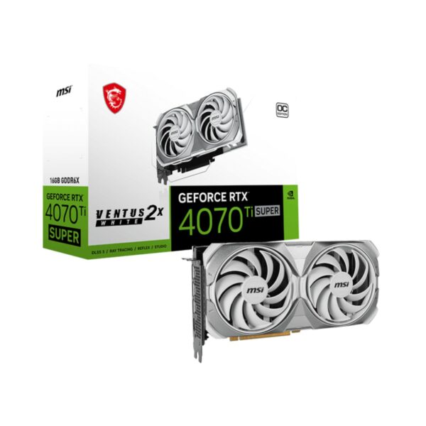 MSI Tarjeta De Video NVIDIA GeForce RTX 4070 Ti SUPER VENTUS 2X WHITE 16GB DDR6X