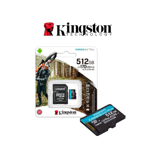 Kingston Tarjeta de Memoria MicroSD Card CANVAS GO! PLUS 512GB 170MB/s 4K ULTRA HD - Imagen 3