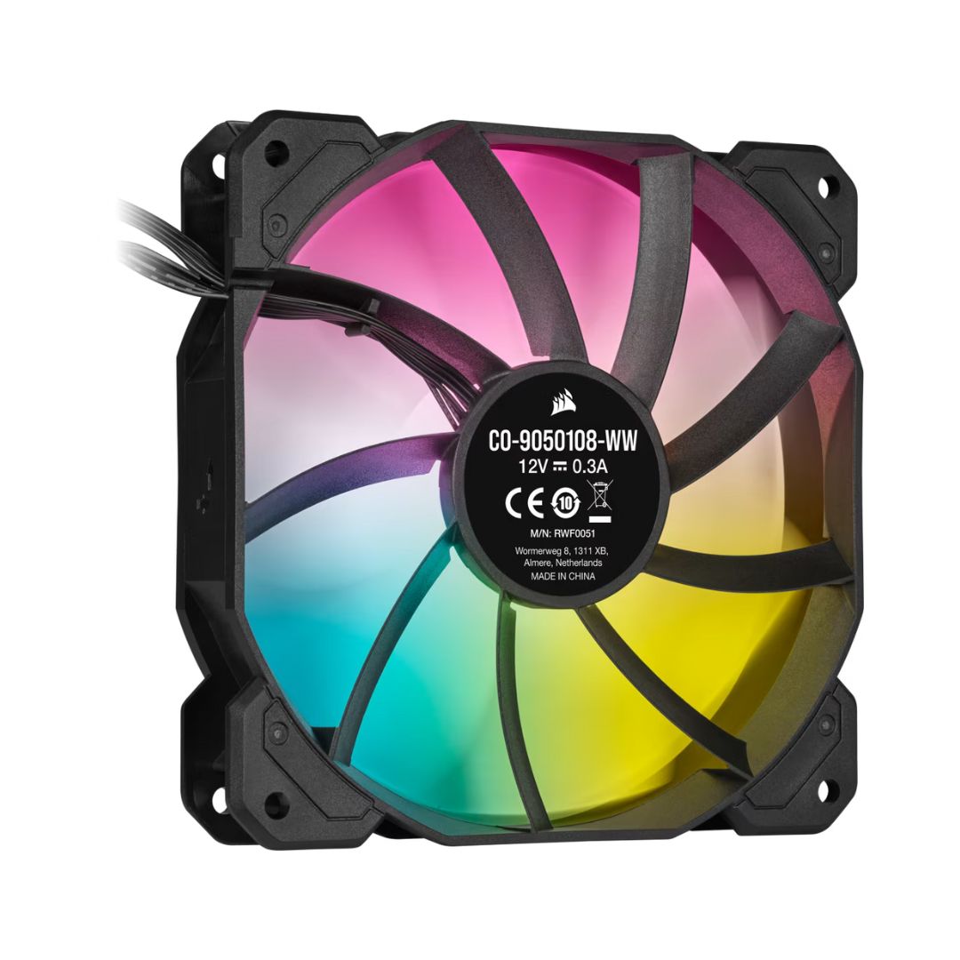 Corsair Ventilador iCUE SP120 RGB ELITE Performance 120mm PWM Fan