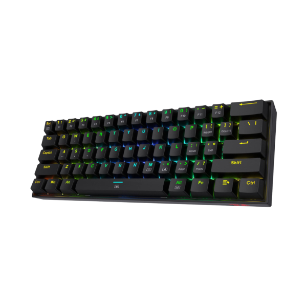 Redragon Teclado Mecánico Gamer DRAGONBORN K630-RGB 60 BLACK Switch Red SP Español - Imagen 4