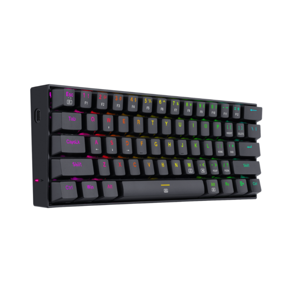 Redragon Teclado Mecánico Gamer DRAGONBORN K630-RGB 60 BLACK Switch Red SP Español - Imagen 3