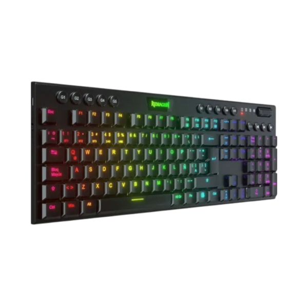 Redragon Teclado Mecánico Gamer HORUS Cable USB K619-RGB Switch Red SP Español Black - Imagen 3