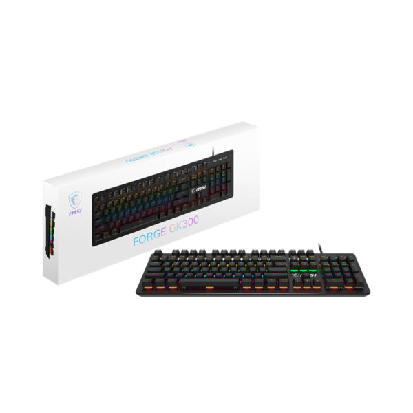 MSI Teclado Gamer Mécanico FORGE GK300 Blue Switches Anti-ghosting RGB LED Inglés/ENG - Imagen 5