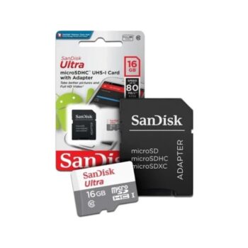 SanDisk Memoria Micro SD ULTRA UHS-I 16GB 80 MBs con adaptador SD