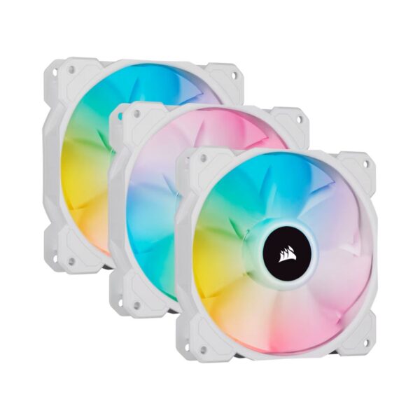 Corsair KIT Ventiladores SP120 RGB ELITE WHITE con Lighting Node Core 3 Fans 120mm