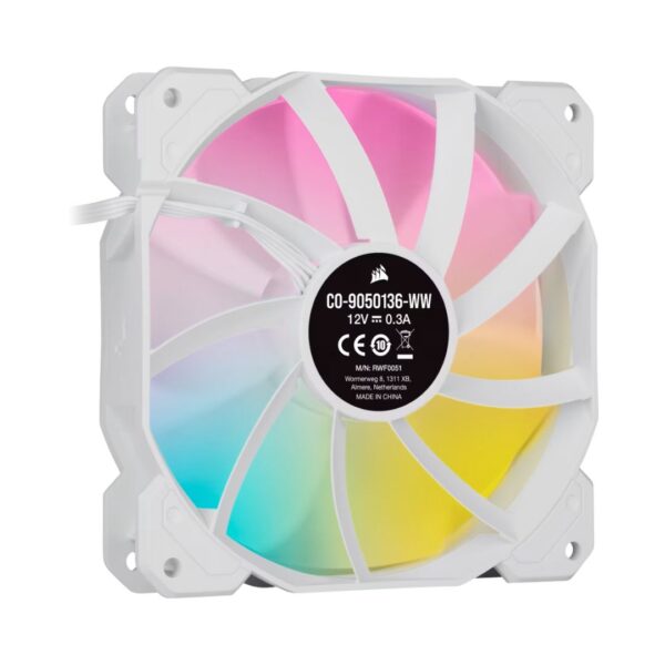 Corsair KIT Ventiladores SP120 RGB ELITE WHITE con Lighting Node Core 3 Fans 120mm - Imagen 4