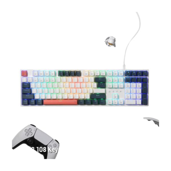 Redragon Teclado Mecánico TRUNDLE 108 Teclas Full Size K668WBO-RGB-RED (ENGLISH LAYOUT) - Imagen 8