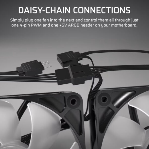 Corsair Kit de Ventiladores RS120 ARGB 120mm PWM 3 unidades - Imagen 4