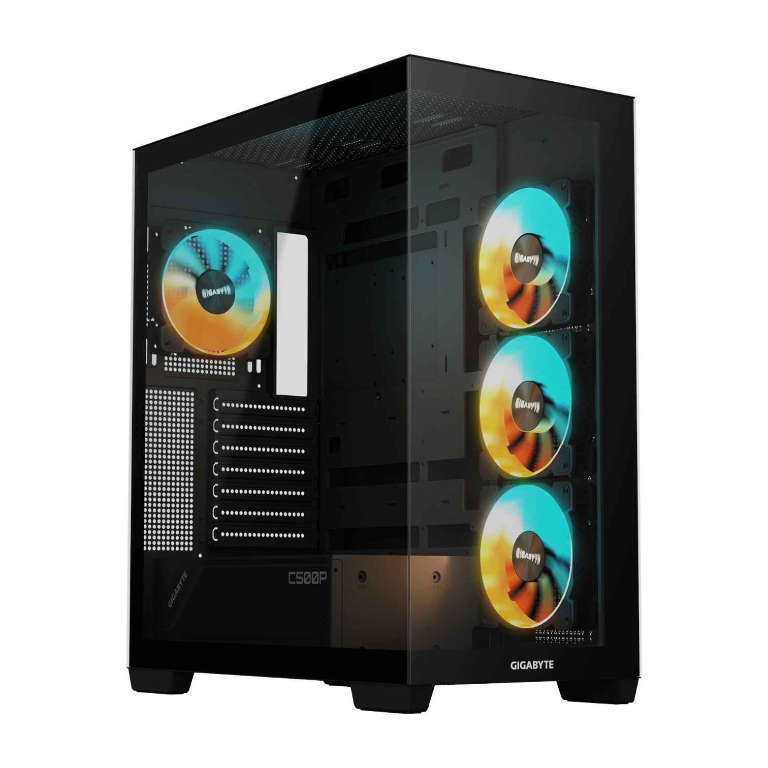 Gigabyte Gabinete C500 PANORAMIC STEALTH Negro 4 ARGB Fans