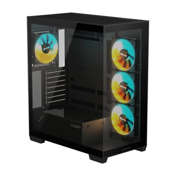 Gigabyte Gabinete C500 PANORAMIC STEALTH Negro 4 ARGB Fans - Imagen 6