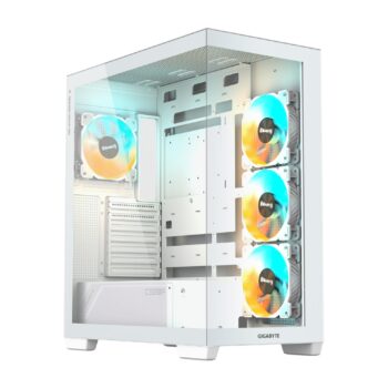 Gigabyte Gabinete C500 PANORAMIC STEALTH ICE Blanco 4 ARGB Fans