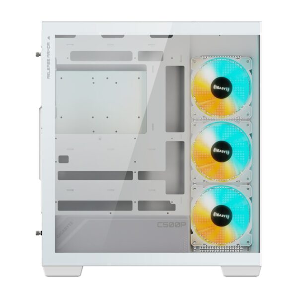 Gigabyte Gabinete C500 PANORAMIC STEALTH ICE Blanco 4 ARGB Fans - Imagen 8