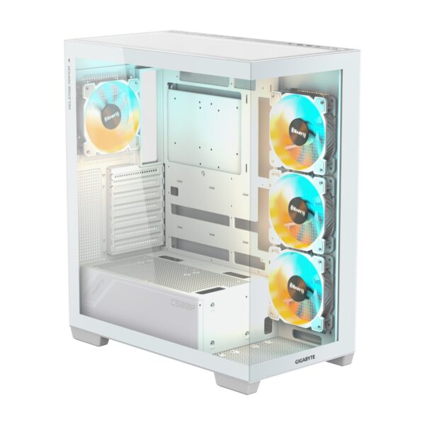 Gigabyte Gabinete C500 PANORAMIC STEALTH ICE Blanco 4 ARGB Fans - Imagen 5